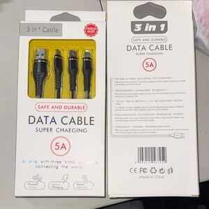 Premium 3 in 1 Data Cable - Black